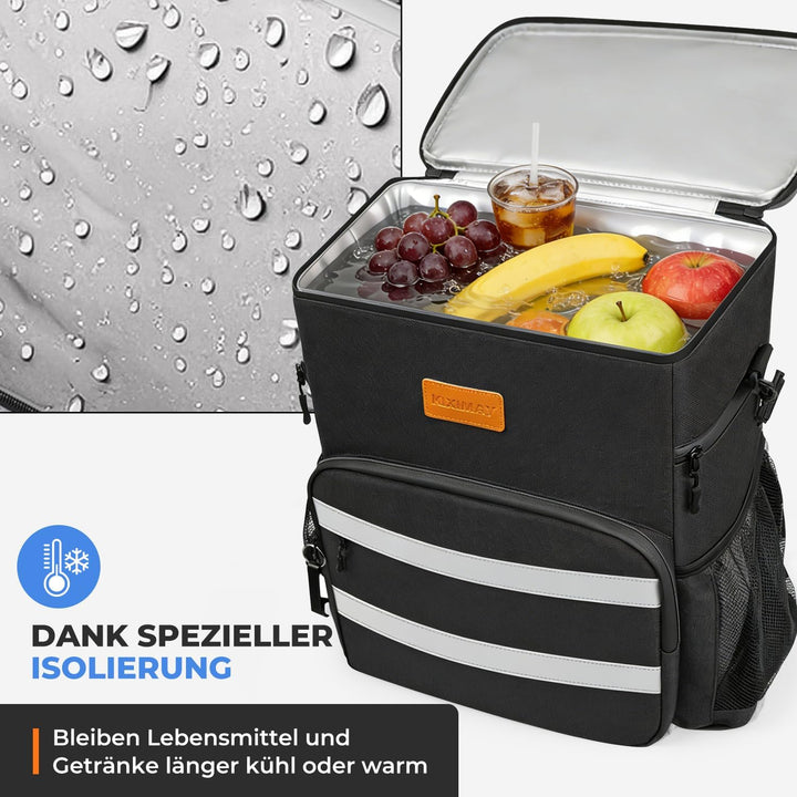 30L Kühltasche Gross Faltbar Kühlbox, Kühltasche für Essen & Getränke, Kühltasche Picknicktasche, Is