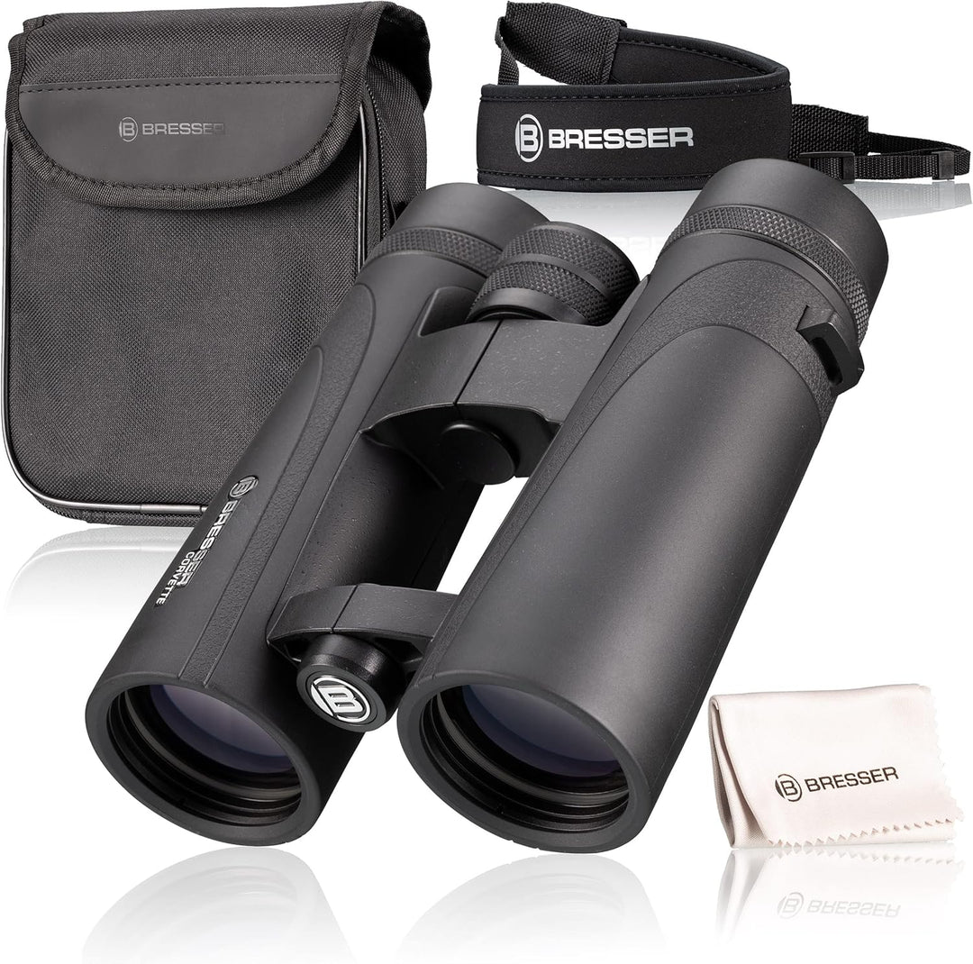 Bresser Fernglas Corvette 10x42 wasserdicht mit Nitrogenfüllung, BaK-4 Glas Prismen, LE-Okularen für