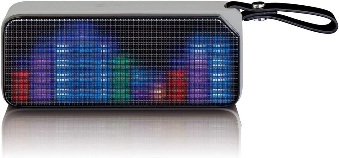 Lenco Bluetooth Lautsprecher BT-191, Tragbarer Stereo, mehrfarbige Lichteffekt, AUX, NFC, spritzwass