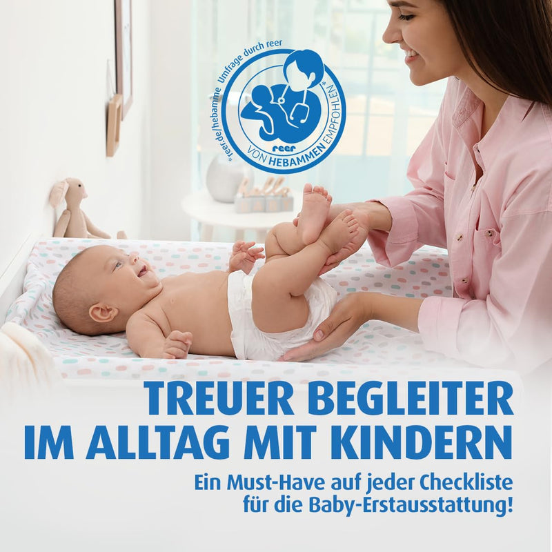 Reer Wickeltischstrahler EasyHeat, Wand-Heizstrahler, Wärmelampe fürs Baby, kompaktes Design, weiss,