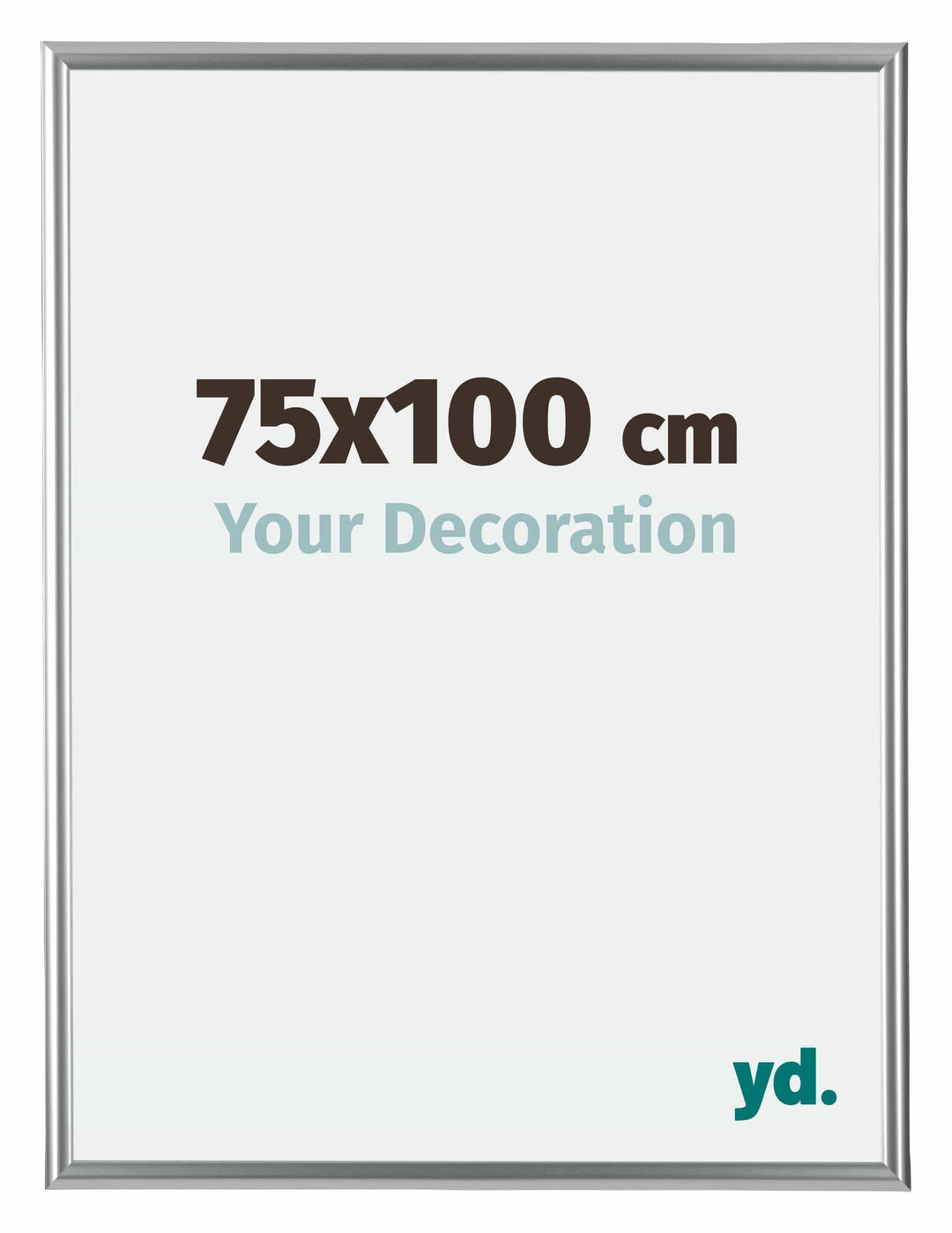 yd. Your Decoration - Bilderrahmen 75x100 cm - Silber - Bilderrahmen aus Kunststoff mit Acrylglas -