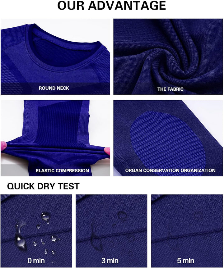 MEETWEE Thermounterwäsche Herren Atmungsaktiv Männer Thermo Funktionswäsche Winter Skiunterwäsche Un