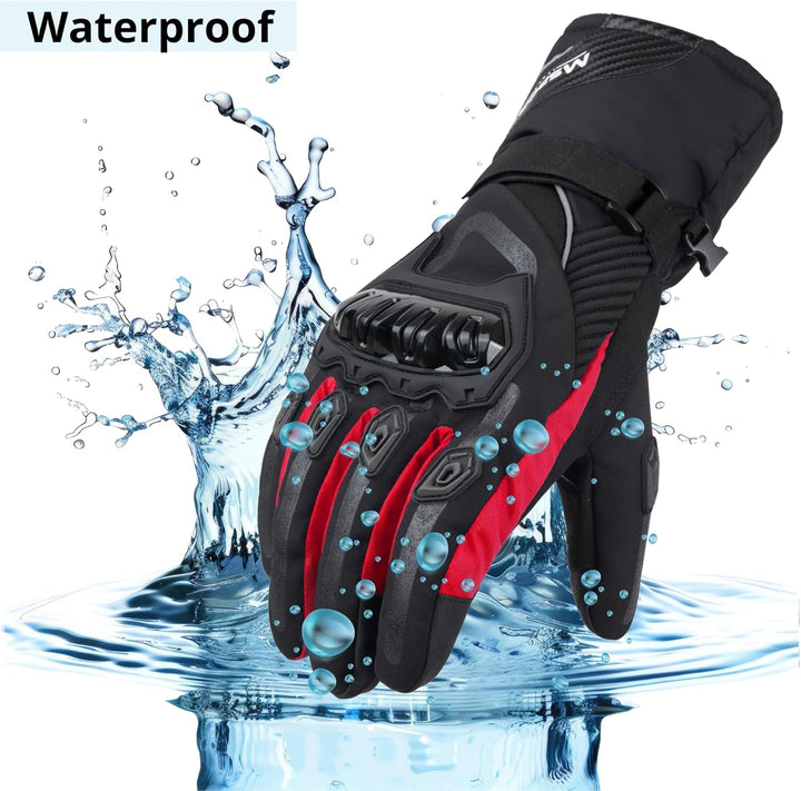 100% wasserdichte Thermo-Winter-Motorradhandschuhe, Ski-, Roller-Handschuhe, Snowboard-Schutz, Touch