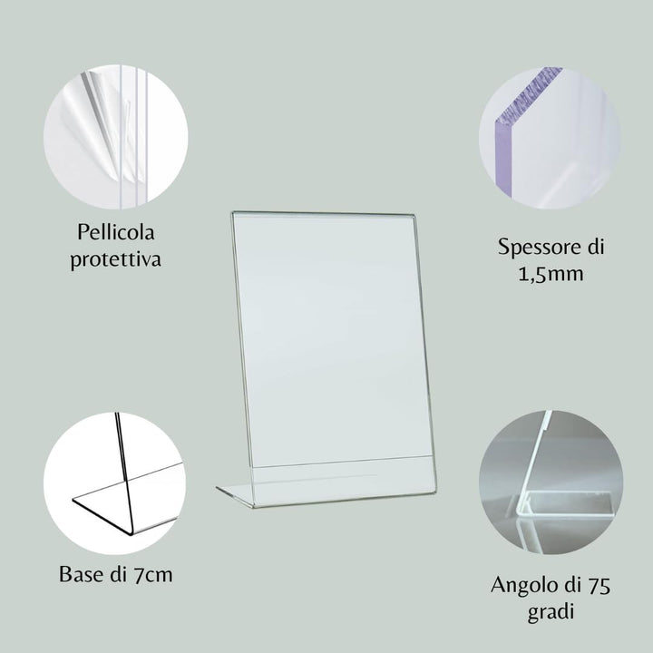 PaJaDa - Aufsteller A4, transparentes Plexiglas, 3er Pack mit L-Form, Menühalter, Leistenhalter, Ban
