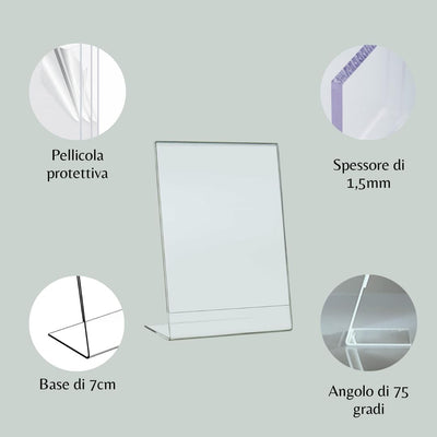 PaJaDa - Aufsteller A4, transparentes Plexiglas, 3er Pack mit L-Form, Menühalter, Leistenhalter, Ban