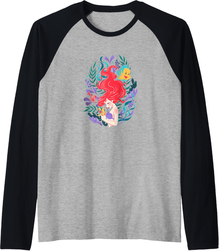 Disney The Little Mermaid Ariel Flounder And Sebastian Raglan