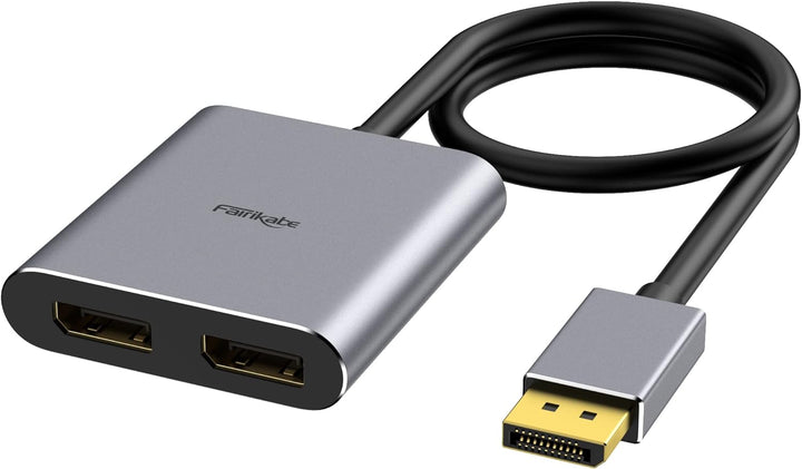 DisplayPort zu Dual DisplayPort Splitter Adapter 4K60Hz für Dual Monitor, MST DisplayPort Adapter er