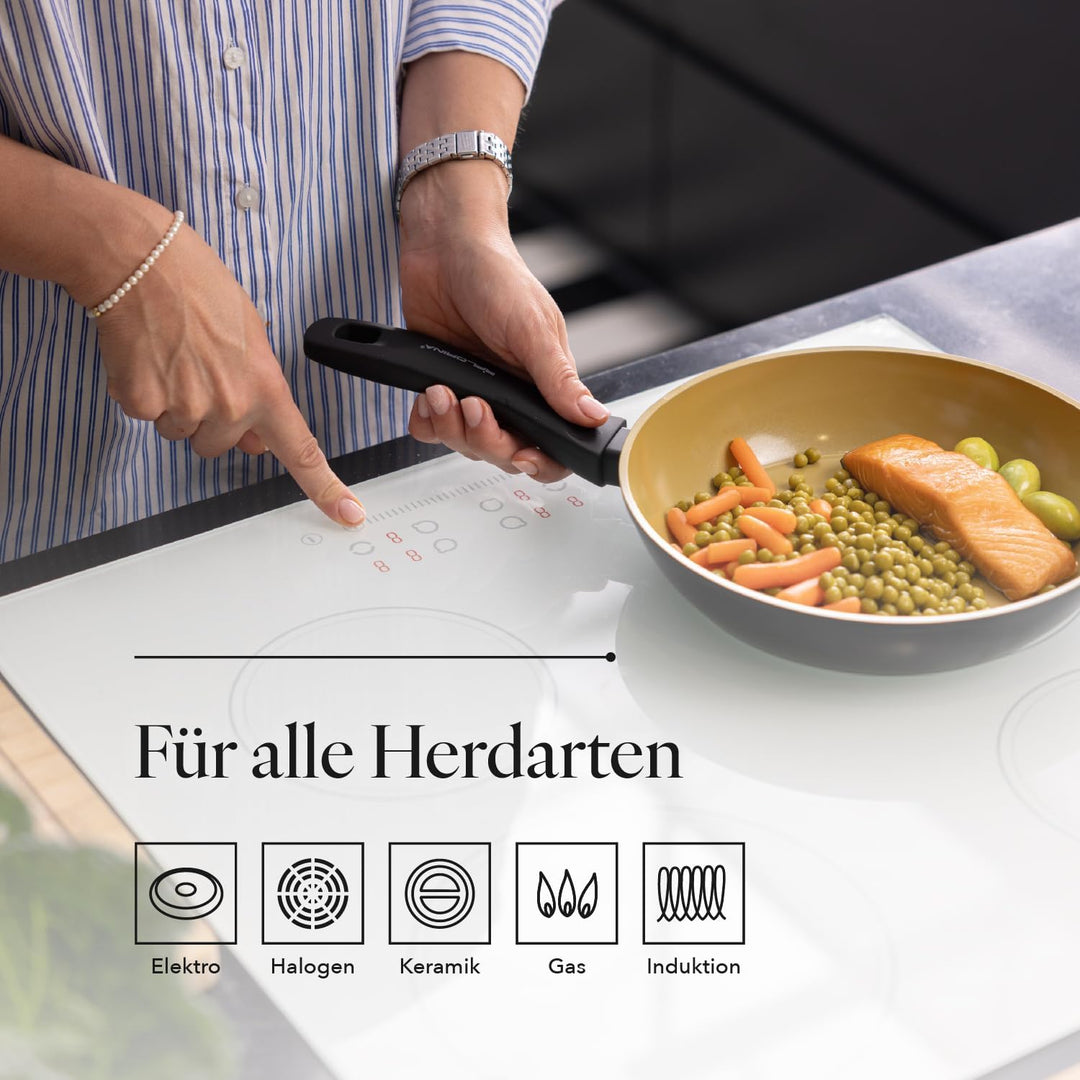 FLORINA AMVEGAN Aluminiumbratpfanne 24 cm I Hohe Haltbarkeit I Olivenöl-Keramikbeschichtung I Einfac