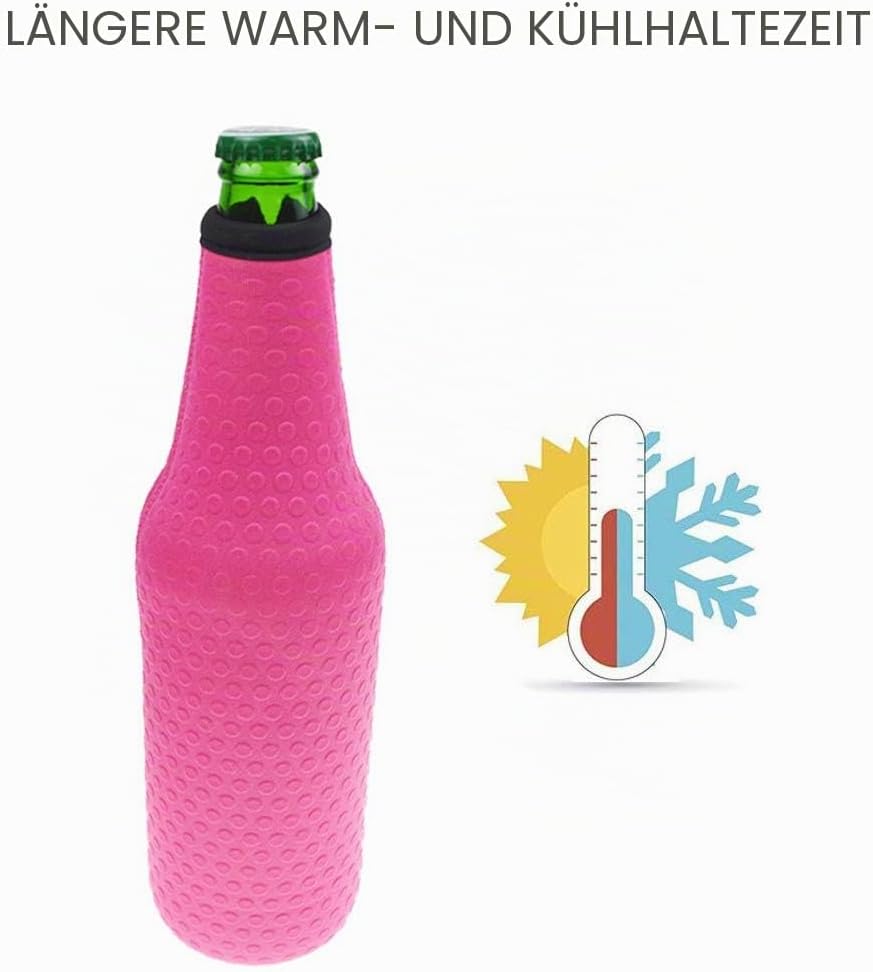 Orchidtent Bier Flaschenkühler, 4 Stück 17,6 Oz (500ml) Neopren Isoliert Reissverschluss Faltbar Bie