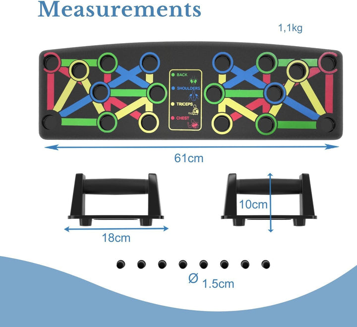 Multifunktionales Push-Up-Board in schwarz für Hometraining Büro und Unterwegs