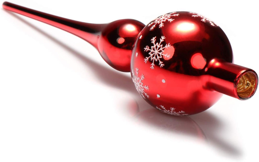 com-four® Weihnachtsbaumspitze glänzend - Christbaumspitze aus echtem Glas für Weihnachten - Tannenb