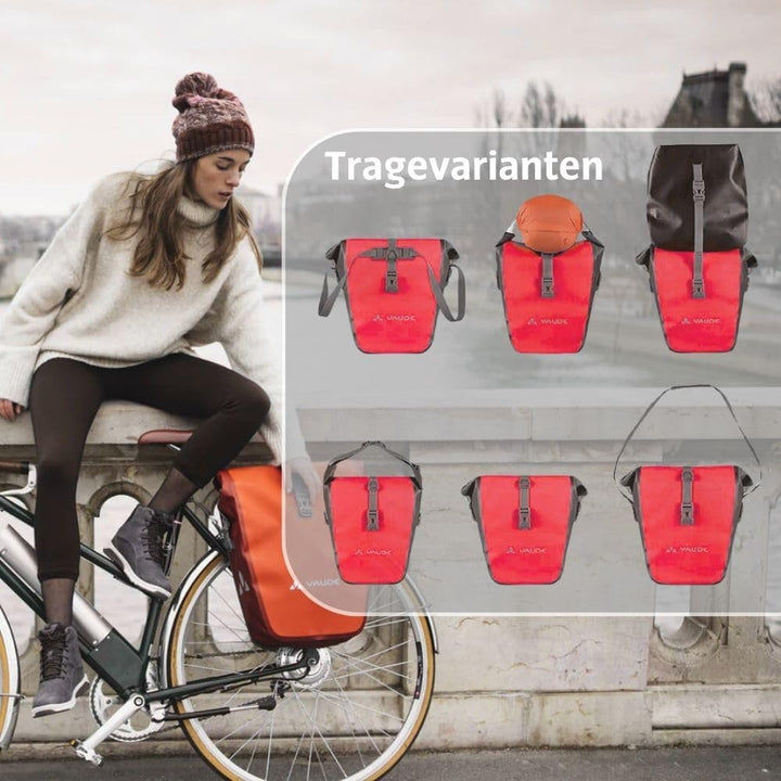 VAUDE Fahrradtaschen für Gepäckträger Aqua Back 2x24L, 2 x Hinterradtaschen wasserdicht, Fahrrad Gep