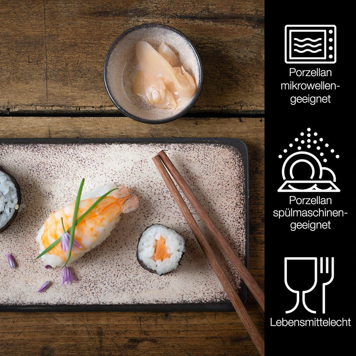 Moritz & Moritz VIDA 10-tlg. Sushi Geschirr Set für 2 Personen - Sushi Servierset mit 2x Sushi-Telle