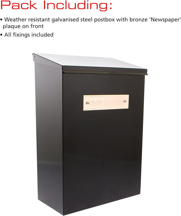 G2 Trading Company 077 Themse Stahl Zeitungsbox – Schwarz, L