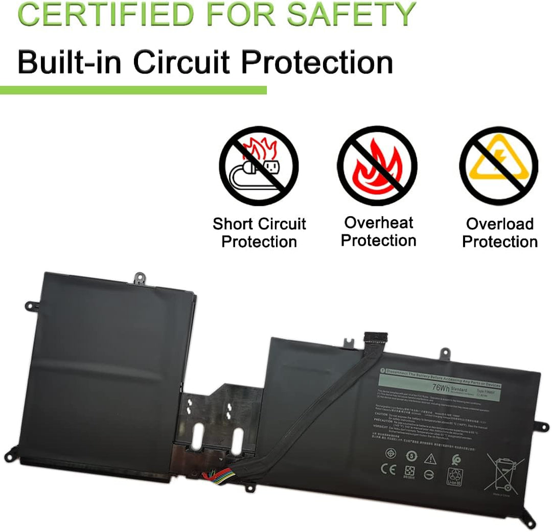 XITAIAN Y9M6F 08K84Y 11.4V 76Wh Ersatz Laptop Akku für Dell Alienware M15 M17 R2 P41E P87F ALW15M C7