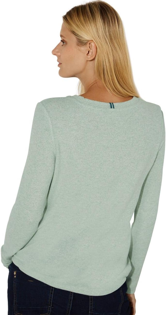 Cecil Damen Langarmshirt, Clear Sage Green Melange