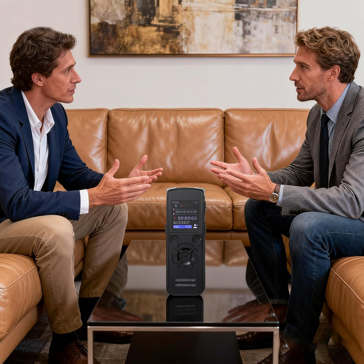 Diktiergerät 64GB Digital Voice Recorder, Tragbares Aufnahmegerät mit USB-C, One-Touch Aufnahme, Pla