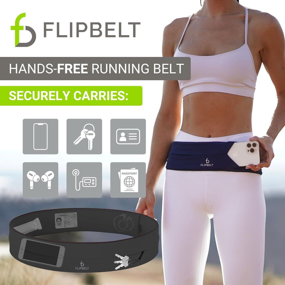 FlipBelt Classic - Gürtel mit Mehreren Taschen, Unisex S Carbon, S Carbon