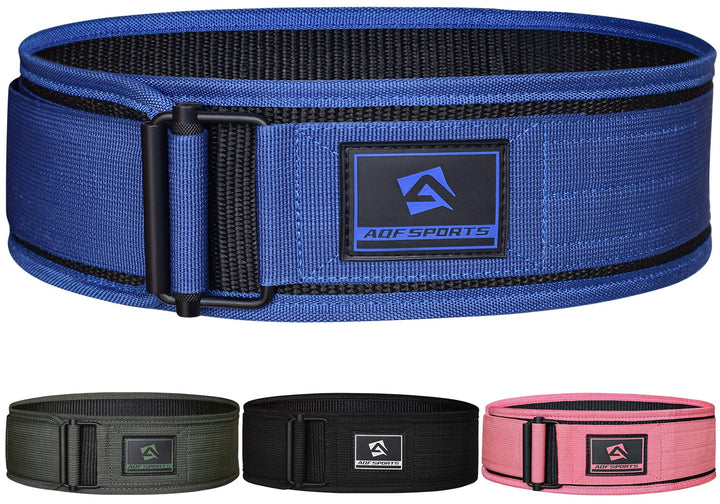 AQF Gewichthebergürtel Nylon, 4" Rückenstütze mit Autolock-Schnalle Blau S, Blau S