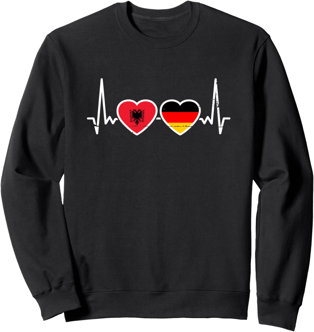 Albanien Deutschland Herzschlag Flagge Deutsch Albaner Sweatshirt