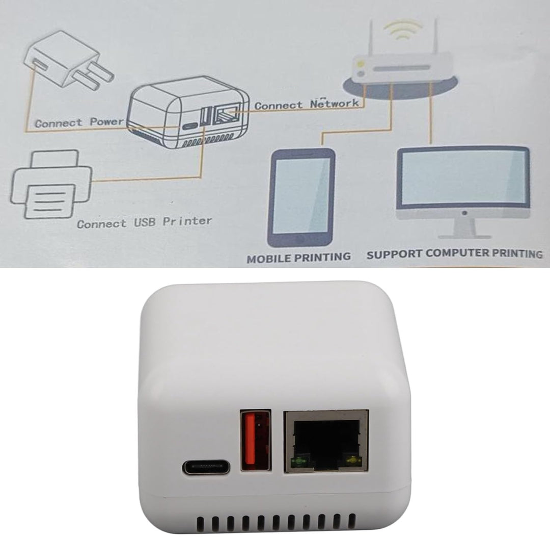 Netzwerk-USB 2.0-Druckserver, 5-V-LAN-Ethernet-USB-Druckserver, Konvertieren Sie den Drucker in Eine
