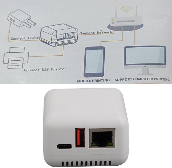 Netzwerk-USB 2.0-Druckserver, 5-V-LAN-Ethernet-USB-Druckserver, Konvertieren Sie den Drucker in Eine