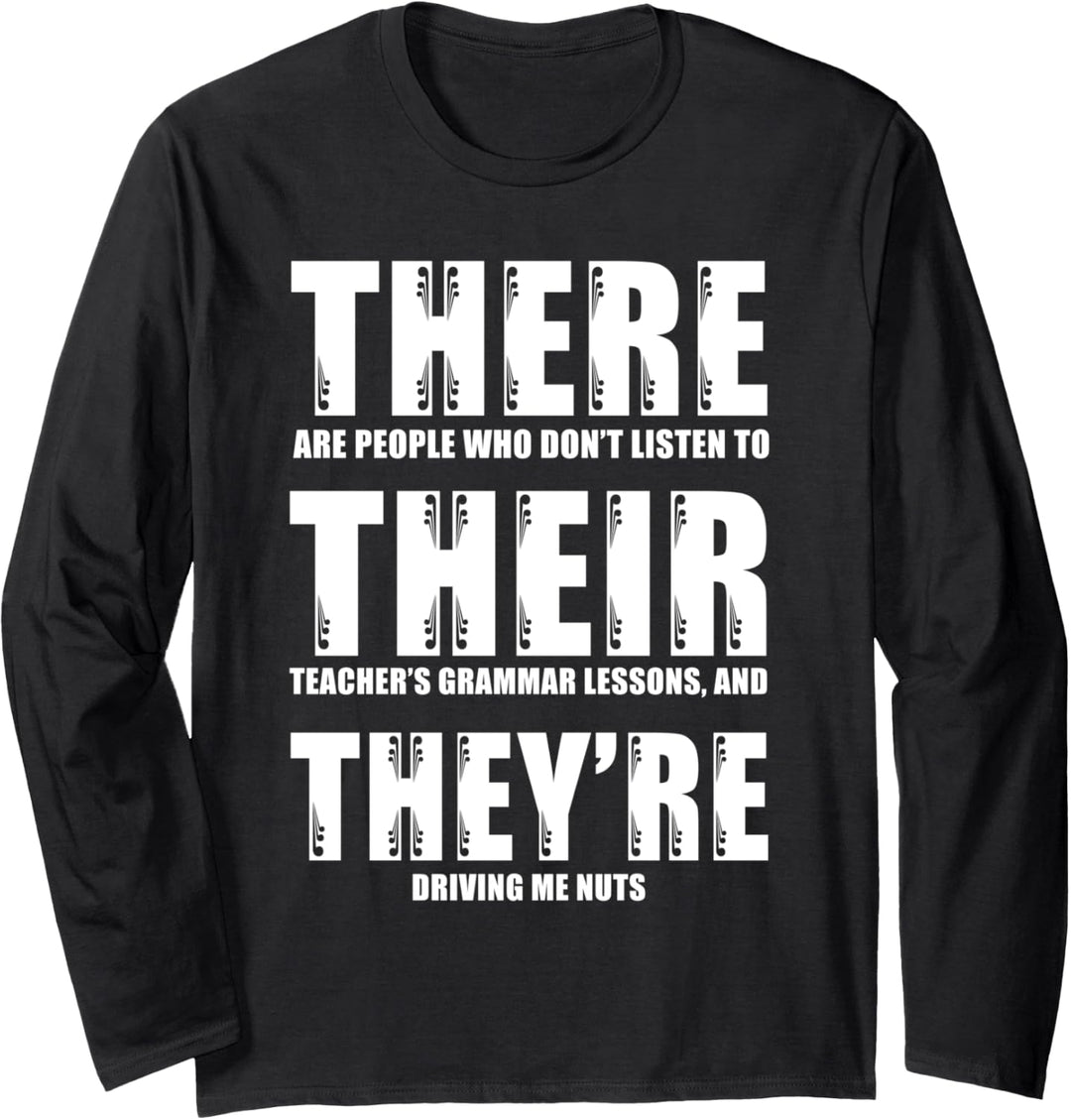 Englisch Lehrer - Lustiges Grammatik Langarmshirt