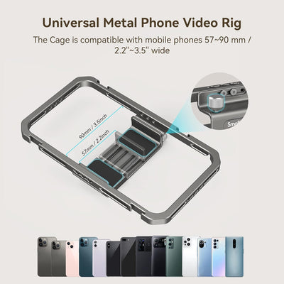 SmallRig Universal Smartphone Video Rig All-in-One Handy Video Kit für Video Creators, Aluminium Han