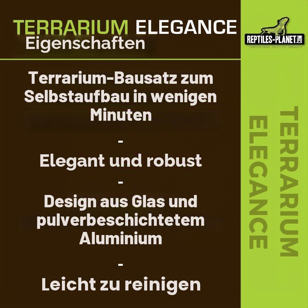 Reptiles Planet Aluminium Elegance Terrarium für Reptilien/# 304 45 x 30 x 30 schwarz Schwarz 45 x 3