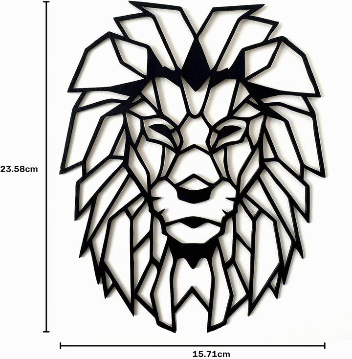 Pet-Jos Löwe Wanddekoration Holz Löwe Wanddeko Geometrische Ornamente Minimalistische Wandkunst Häng