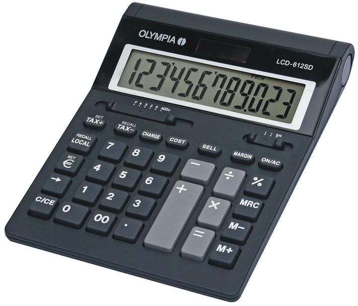 Olympia Tischrechner LCD-612 SD 12-stellig Batterie/Solar-Betrieb schwarz