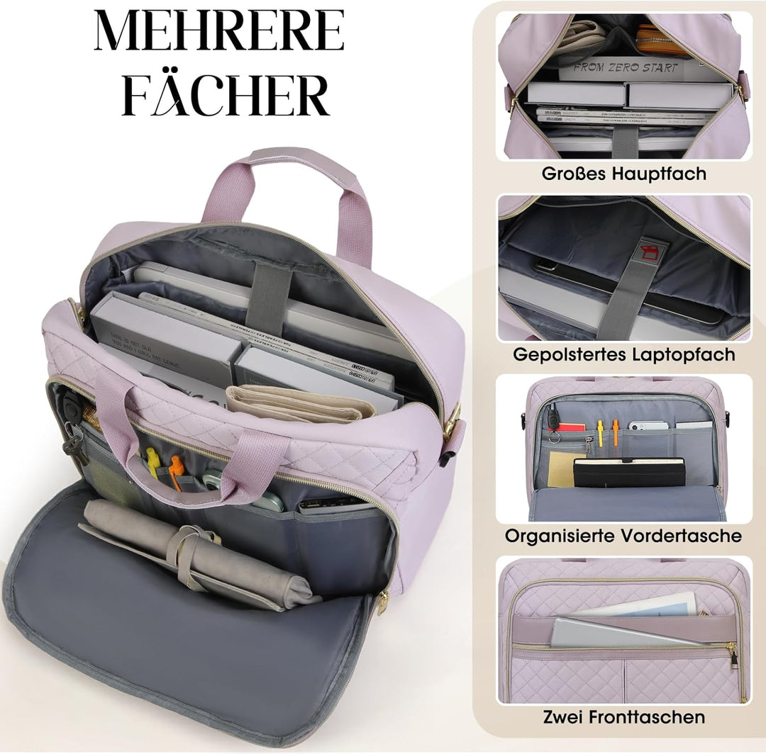 IGOLUMON Laptoptasche Damen 17,3 Zoll Aktentasche Wasserdichte Laptop Notebook Tasche Arbeitstasche