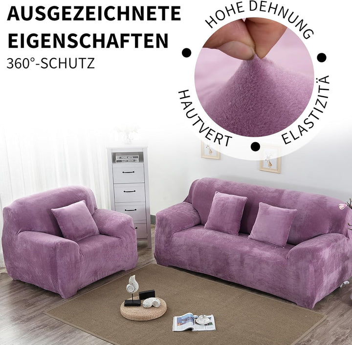 PETCUTE Sesselbezüge Elastische Sesselbezüge Dicke Sofabezüge Sofabezüge Helles Lila 1 Sitzer Helles