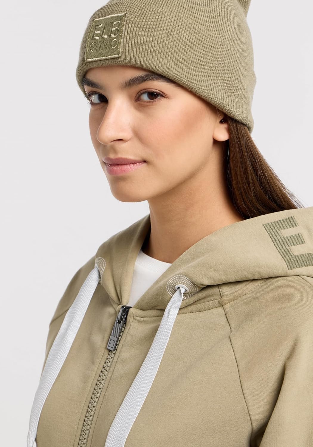 Elbsand Kelda Damen Sweatjacke mit Kapuze, Zip-Jacke, Reissverschluss S Golden Olive, S Golden Olive