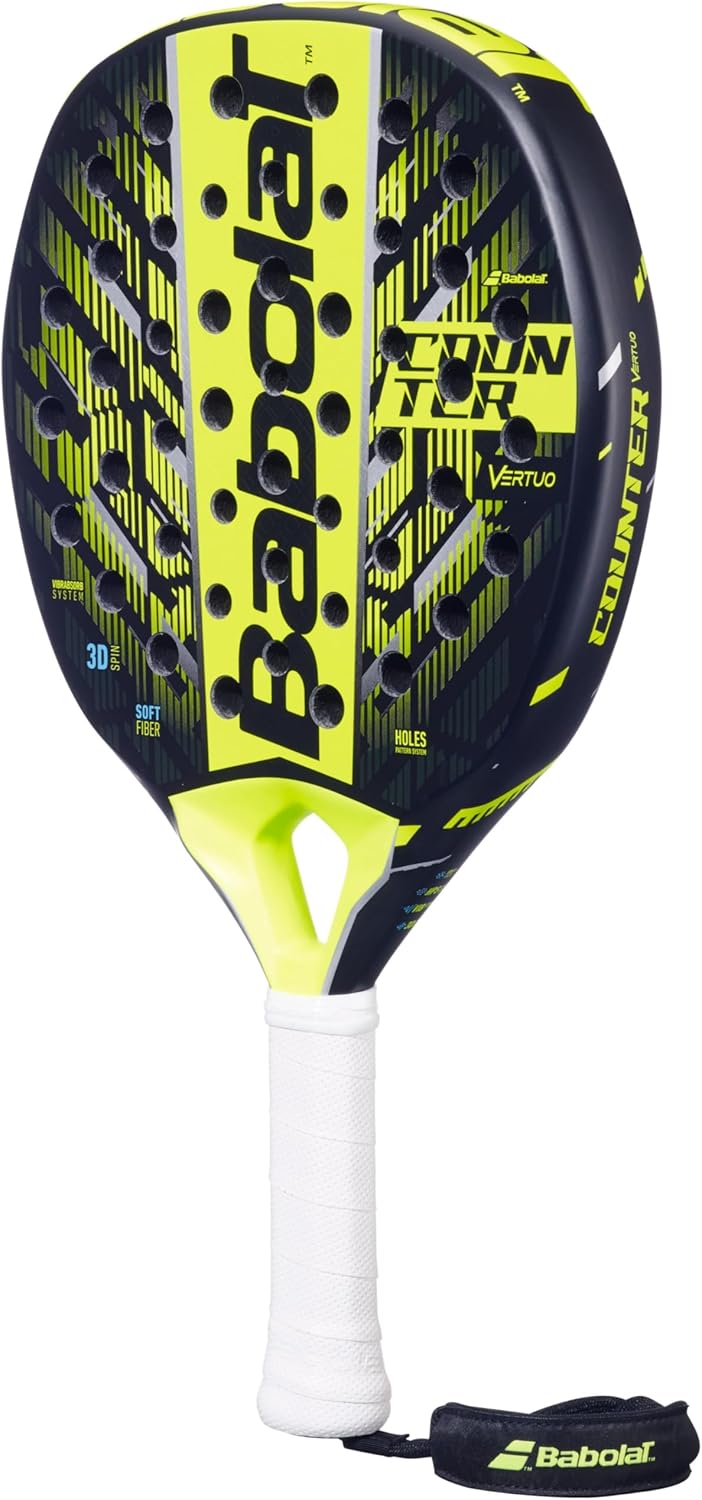 Babolat, Padel-Schläger Modell Counter Vertuo, Einheitsgrösse, Farbe Gelb, Leicht, Ideal für Konters