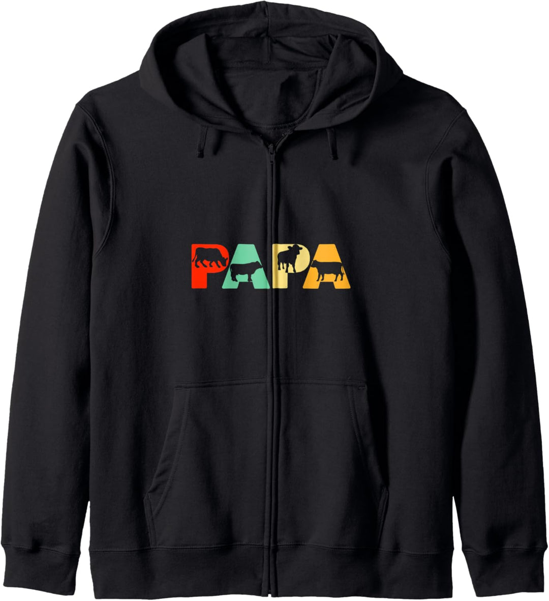 Retro Kuh Papa, Lustige Papa Kuh Vatertag Kapuzenjacke