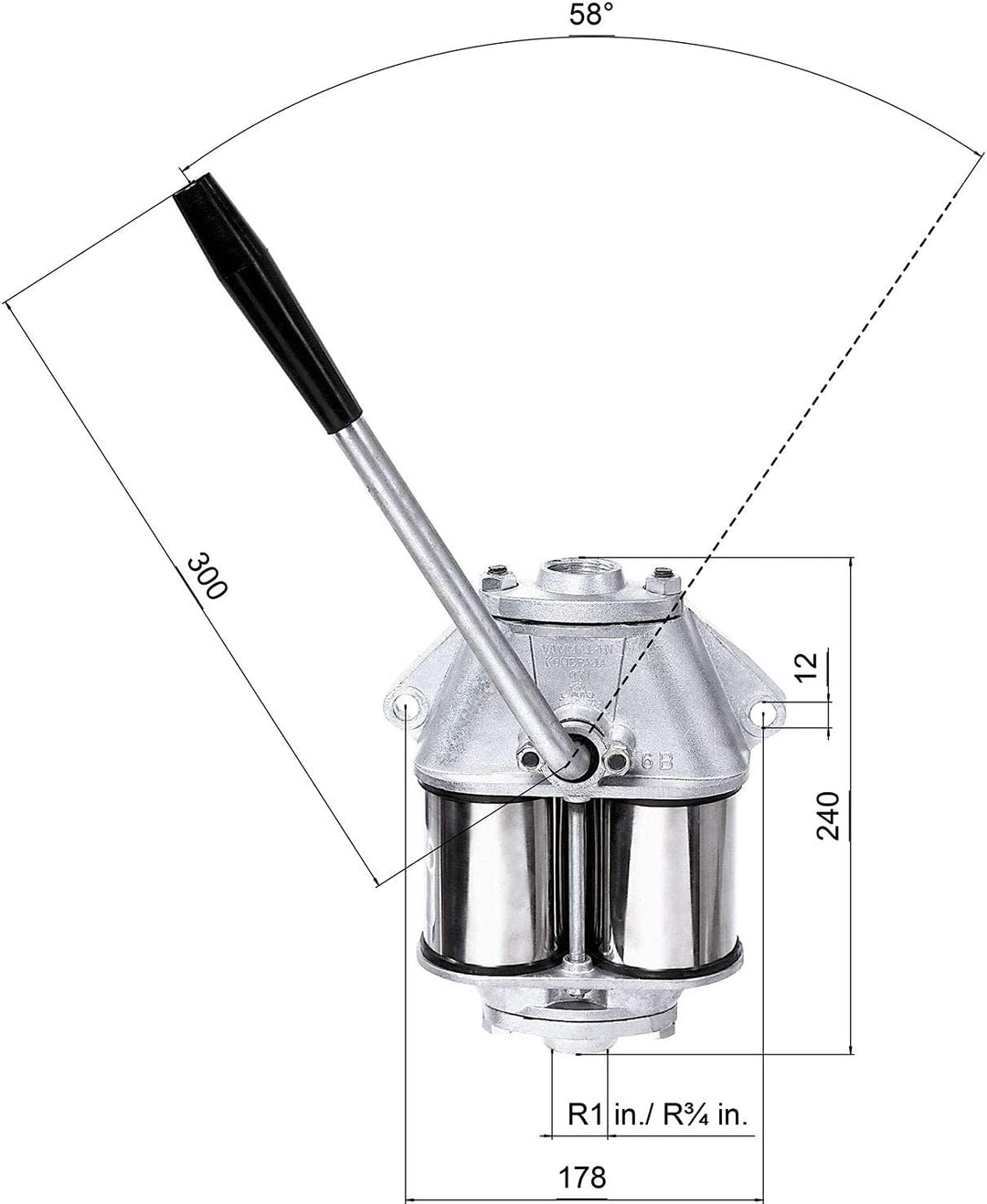 NIRA 6B Handpumpe - Die ideale Handpumpe für Jede Anwendung - Zuverlässig und langlebig (Nitril, 1 Z