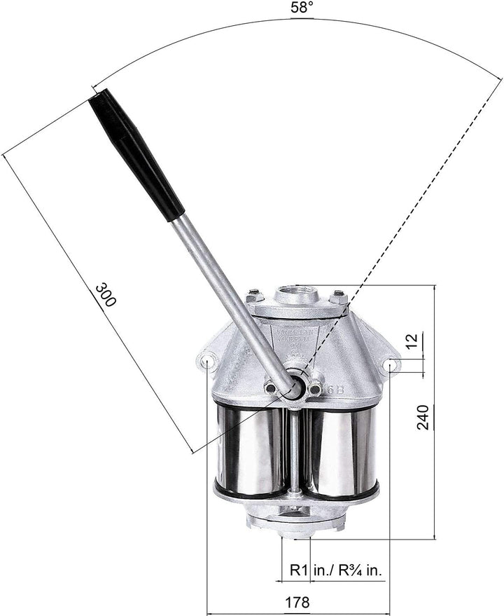 NIRA 6B Handpumpe - Die ideale Handpumpe für Jede Anwendung - Zuverlässig und langlebig (Nitril, 1 Z