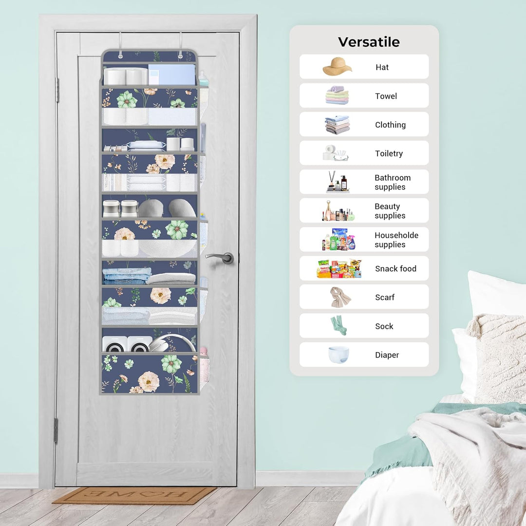 Clastyle Blumen Tür Hängeaufbewahrung Blätter Hängeorganizer für Camping Bad Schrank Schlafzimmer Mä
