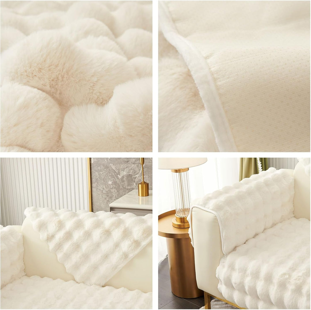 Weiche Plüsch Sofabezug Waschbar - Neue Rutschfeste Sofa überzug 1 2 3 4 Sitzer Couch überzug für Se