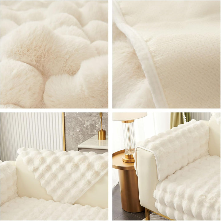 Weiche Plüsch Sofabezug Waschbar - Neue Rutschfeste Sofa überzug 1 2 3 4 Sitzer Couch überzug für Se