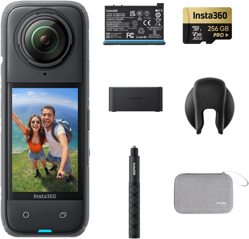 Insta360 X4 Ausdauer-Bundle – wasserdichte 8K 360°-Action-Cam, 4K Weitwinkelvideos, Unsichtbarer Sel