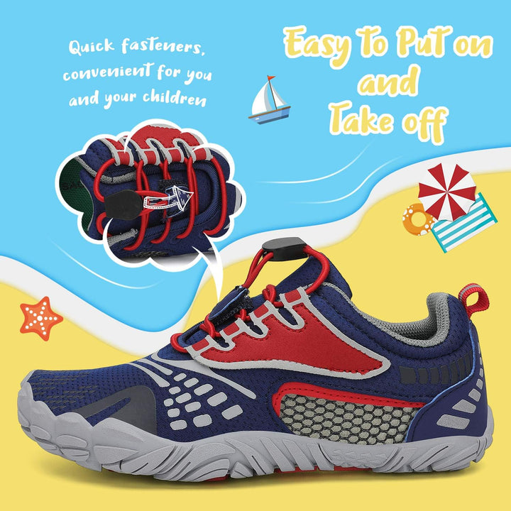 SAGUARO Kinder Barfussschuhe Schnell Trocknend Badeschuhe,24-36 EU 25 EU Blau Rot, 25 EU Blau Rot