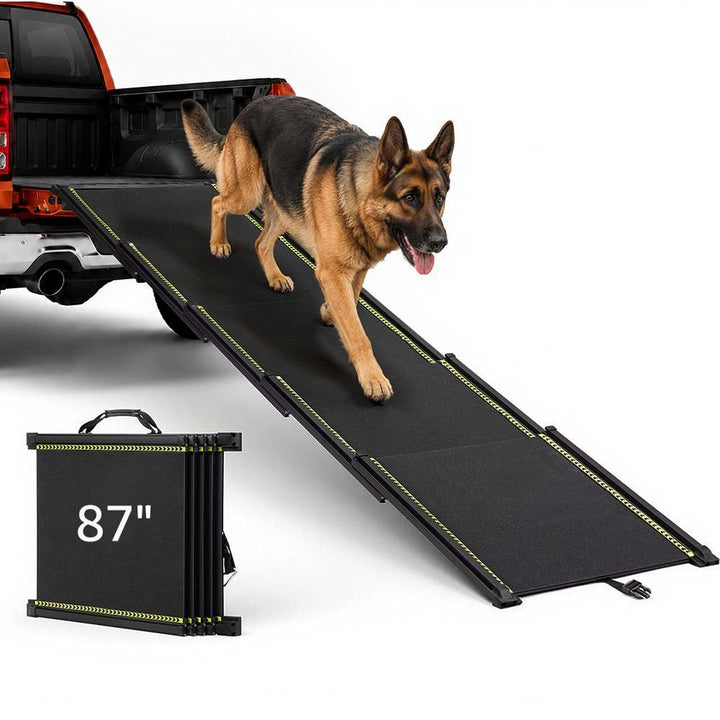 unipaws 220cm Extra Lange Teleskop Hunderampe für Auto, SUV &amp; LKW, 51cm Breite Tragbare Haustierramp