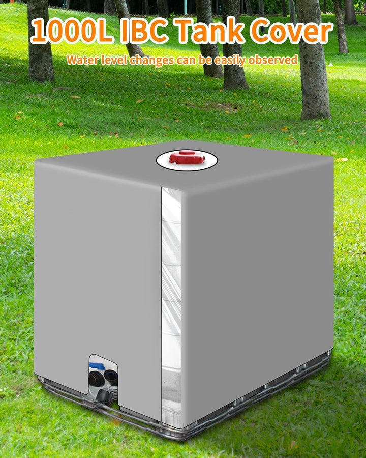 IBC Tank Abdeckung 1000L, IBC Container Zubehör, Wassertank Abdeckplane mit Transparenter Folie, Ant