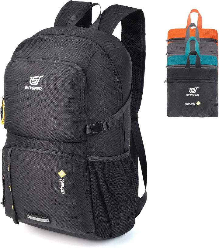 SKYSPER Ultraleichter Faltbarer Rucksack mit Nassfach - Wasserfest und Verstaubarer Daypack für Wand