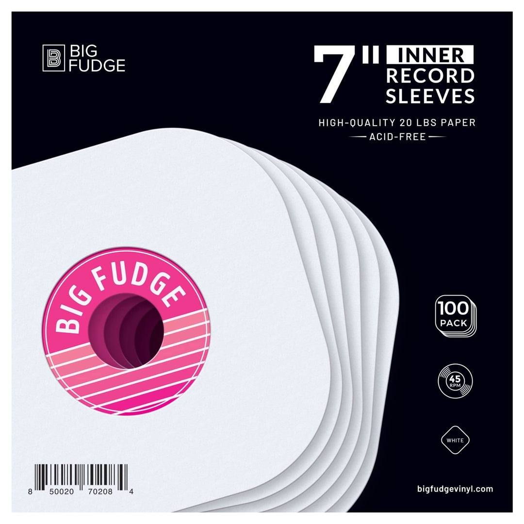 Big Fudge Schallplatten Innenhüllen - 7" x 100 STK. - Schweres &amp; Säurefreies Papier Vinyl LP Hüllen
