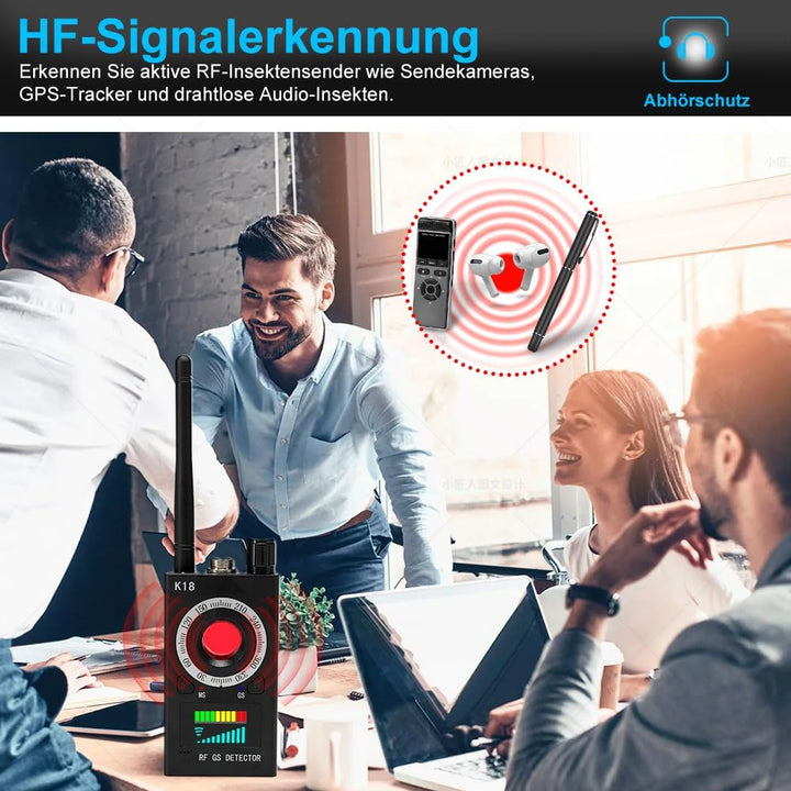 Wanzen Detektor RF Wireless, Anti Spy Detector für GSM Tracker Abhörgeräte Funkkameras Wanzenfinder
