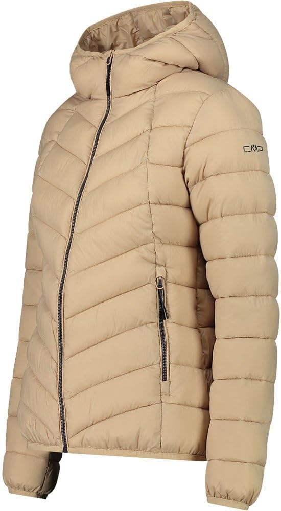 CMP Damen Damenjacke mit Fester Kapuze Wattierte Jacke, Sesam