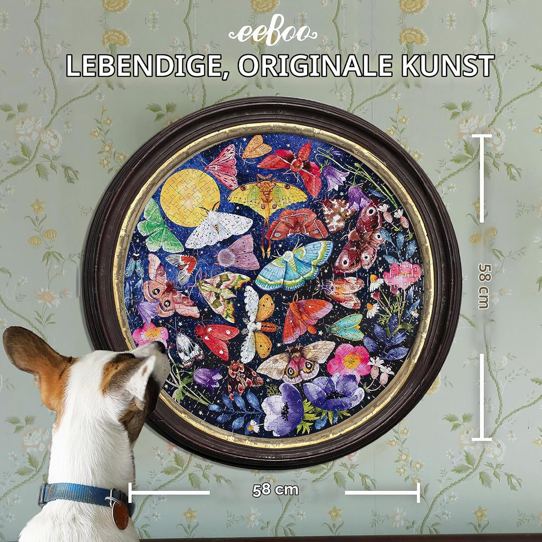 eeBoo EPZFMOT Piece &amp; Love: Motten-500 Teile Puzzle Butterfly Spiel, Black, 1 EA